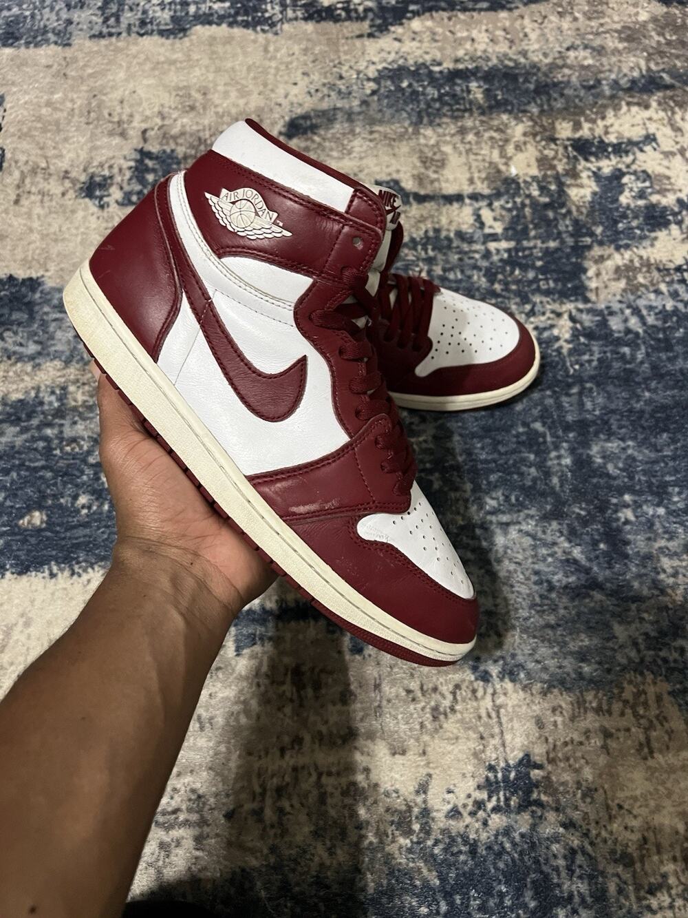 Size 11.5-Air Jordan 1 Retro High OG Artisanal Team Red Men's DZ5485-160